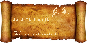 Jurák Henrik névjegykártya